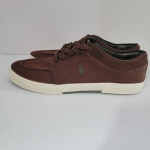 Polo Ralph Lauren Fernando Low Sneakers Mens 15D Brown Suede Preppy Shoes